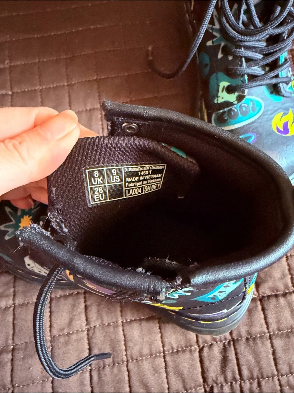 Dr. Martens Black Space Graphic Boots toddler 9